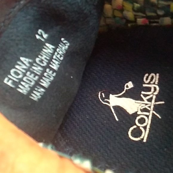 💕 Corkys Fabric Rainbow Straps Comfort SHOES  Sz 11/12 Diabetic Comfortable - Picture 6 of 16